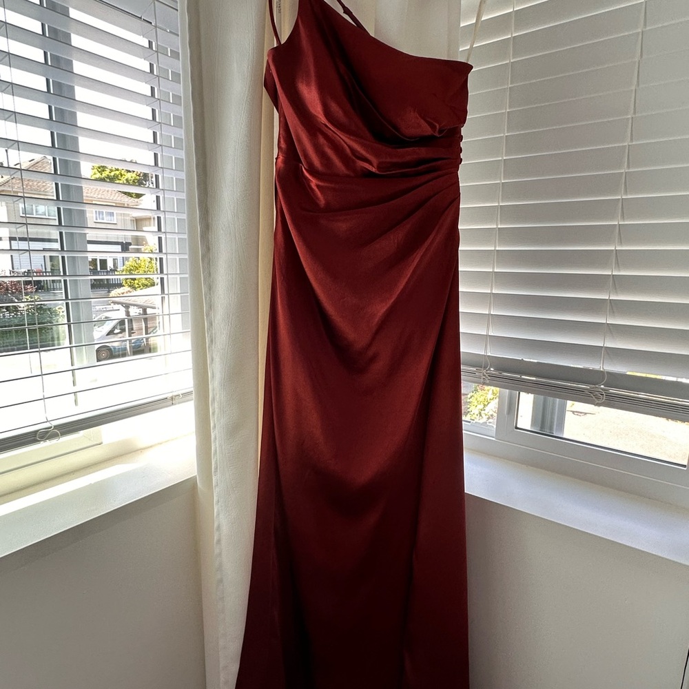 Elegant Burnt Orange/Copper Tone Evening Gown